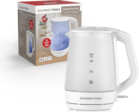 Czajnik elektryczny Gourmetmaxx 2200 W 1,7 l biały Czajnik elektryczny Gourmetmaxx 2200 W 1,7 l biały