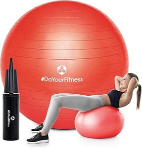 DoYourFitness Piłka gimnastyczna z pompką, fitness 65cm, czerwona