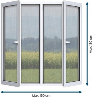 HOBERG moskitiera okienna - może być przycinana na wymiar do 150 x 130 cm