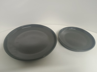 Mäser 8-częściowy zestaw jadalny, talerze ceramiczne ALENIA, szary