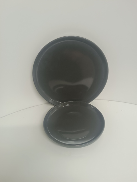 Mäser 8-częściowy zestaw jadalny, talerze ceramiczne ALENIA, szary
