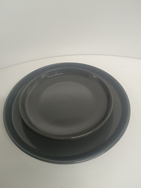 Mäser 8-częściowy zestaw jadalny, talerze ceramiczne ALENIA, szary