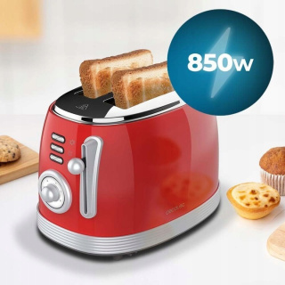 Toster Cecotec Vintage 03259 czerwony 850 W