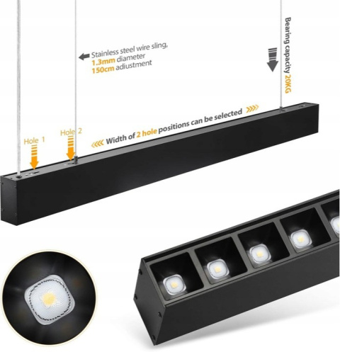 Zewanny LED lampa wisząca 114,5 cm 40W 4000K