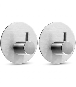 2 szt HACZYK WIESZAK ŁAZIENKOWY DO ŁAZIENKI SAMOPRZYLEPNY SREBRNY