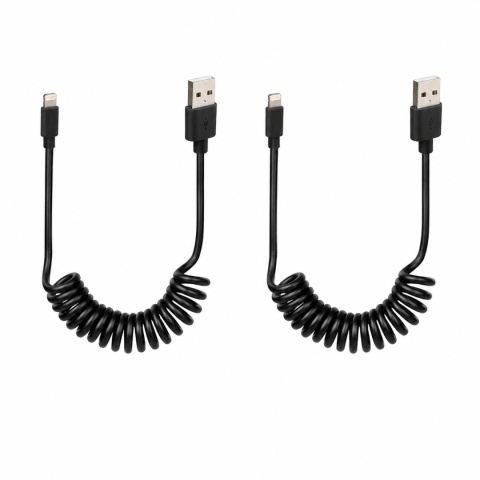 2 szt Kabel Przewód lightning- USB 1m SPIRALNY