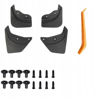 4 szt. Czarne błotniki samochodowe TPE do modelu Tesla Y 2021-2023