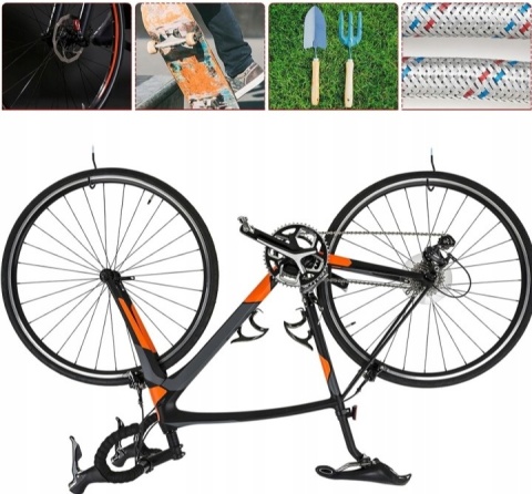 8szt. HACZYKI GARAŻOWE ROWEROWE HAKI UCHWYTY ŚCIENNE DO WARSZTATU NA ŚCIANĘ