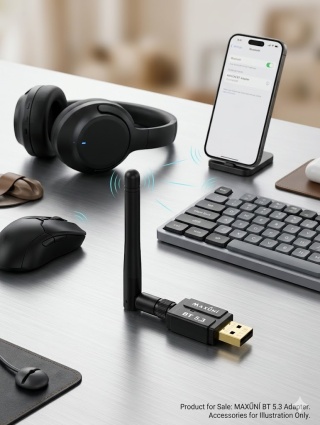 Adapter Bluetooth USB MAXUNI BT 5.3 z anteną – szybkie i stabilne połączenie