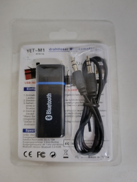 Adapter odbiornik bluetooth do auta USB miniJack