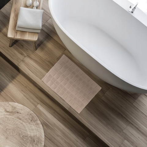 Antypoślizgowa mata puszysty dywanik łazienkowy pod prysznic brąz 60x40cm