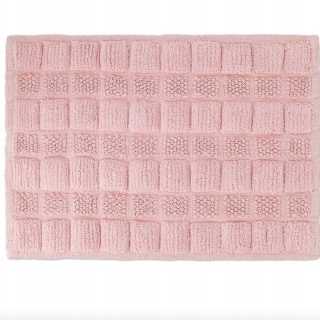 Antypoślizgowa mata puszysty dywanik łazienkowy pod prysznic różowy 60x40cm