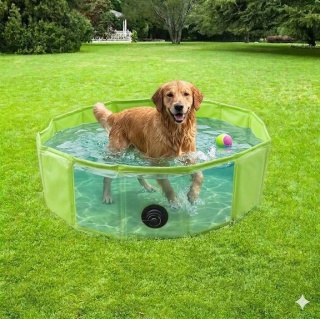 Basen Dla Psa Zwierząt 150x30cm Składany Zielony 150 cm