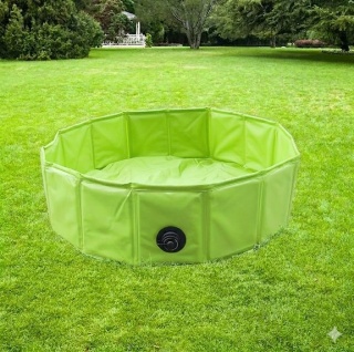 Basen Dla Psa Zwierząt 150x30cm Składany Zielony 150 cm