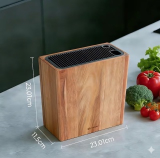 Blok na Noże KITCHENDAO – Naturalne Drewno Akacjowe