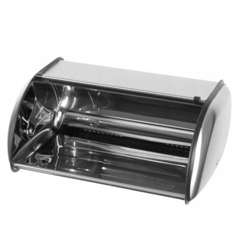 CHLEBAK JEDNOCZĘŚCIOWY ODCIENIE SZAROŚCI I SREBRA METAL POJEMNIK NA CHLEB