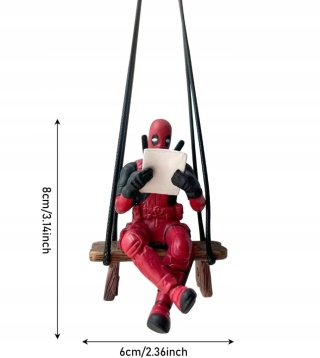 Deadpool Zawieszka do Samochodu Figurka Marvel na Lusterko Dekoracja Auto