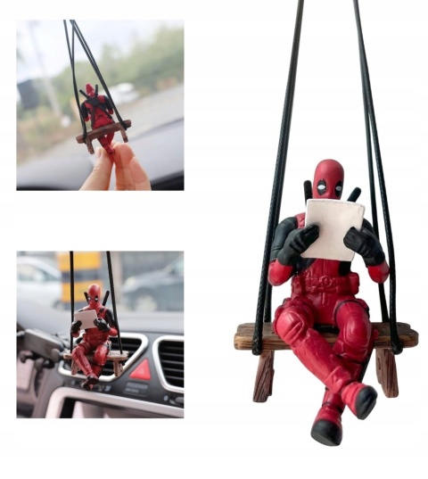 Deadpool Zawieszka do Samochodu Figurka Marvel na Lusterko Dekoracja Auto