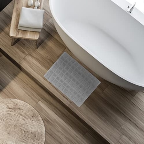 Antypoślizgowa mata puszysty dywanik łazienkowy pod prysznic szary 60x40cm