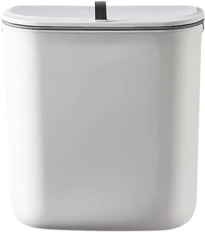 Elpheco Kompostownik kosz kuchenny 9 L wiszący kosz z pokrywką biały pod zlew