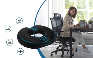 Ergonomiczna Poduszka Siedzisko Donut Z Pamięcią Kształtu 42x34x7cm Memory
