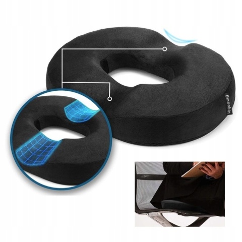 Ergonomiczna Poduszka Siedzisko Donut Z Pamięcią Kształtu 42x34x7cm Memory