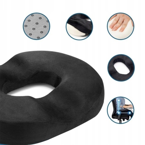 Ergonomiczna Poduszka Siedzisko Donut Z Pamięcią Kształtu 42x34x7cm Memory
