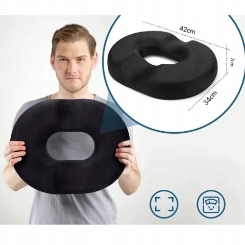 Ergonomiczna Poduszka Siedzisko Donut Z Pamięcią Kształtu 42x34x7cm Memory