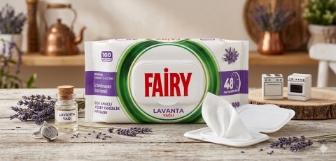 FAIRY Chusteczki Czyszczące 100 szt. Lawenda Bez Smug Uniwersalne