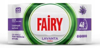 FAIRY Chusteczki Czyszczące 100 szt. Lawenda Bez Smug Uniwersalne