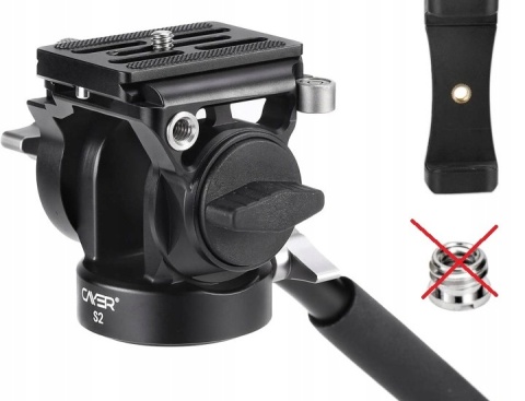 GŁOWICA STATYWU WIDEO CAYER S2 Z PŁYTKĄ MONTAŻU DO KAMER LUSTRZANEK