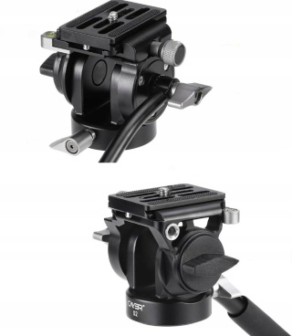 GŁOWICA STATYWU WIDEO CAYER S2 Z PŁYTKĄ MONTAŻU DO KAMER LUSTRZANEK