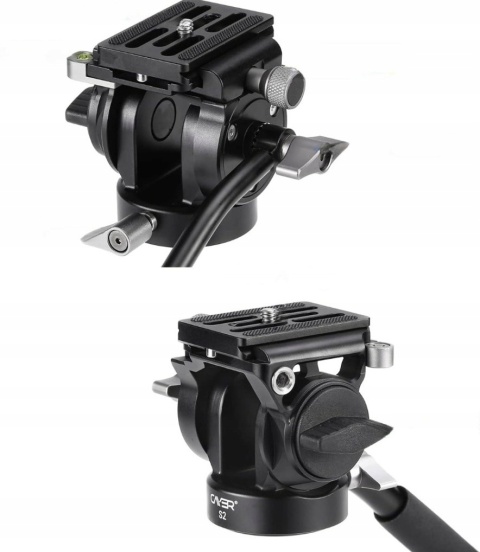 GŁOWICA STATYWU WIDEO CAYER S2 Z PŁYTKĄ MONTAŻU DO KAMER LUSTRZANEK