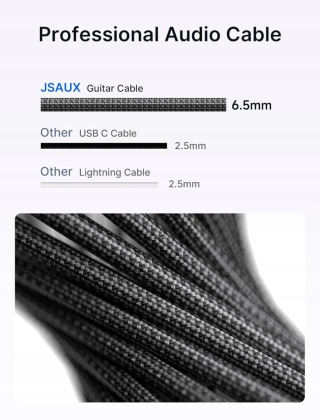KABEL GITAROWY 6,35MM 3M UNIVERSALNY DO GITARY ELEKTRYCZNEJ I PEDAŁÓW