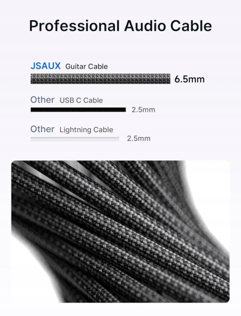 KABEL GITAROWY 6,35MM 3M UNIVERSALNY DO GITARY ELEKTRYCZNEJ I PEDAŁÓW