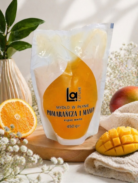LA FUTURE Mydło w płynie Mango Pomarańcza Zapas, 450 g