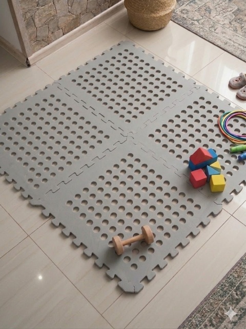 Mata podłogowa gumowa puzzle 60x60 - 6 szt zestaw pod basen do ćwiczeń
