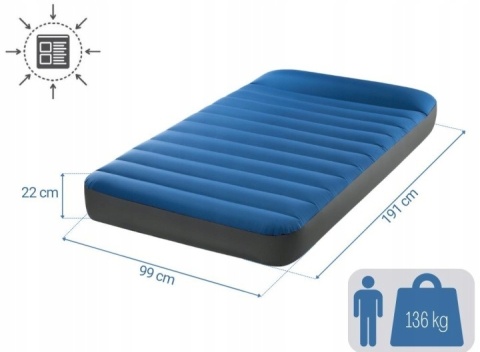 Materac Dmuchany Turystyczny Kempingowy Intex pompka USB+ ładowarka