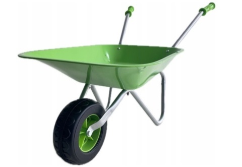 Metalowa Zielona Taczka Dla Dzieci + Akcesoria