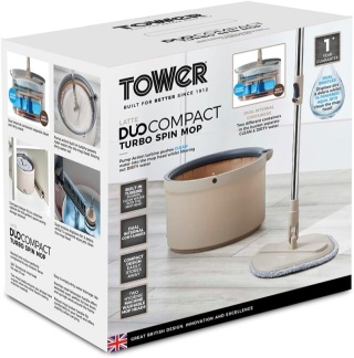Mop Obrotowy TOWER Duo Compact Latte – Separacja Czystej i Brudnej Wody