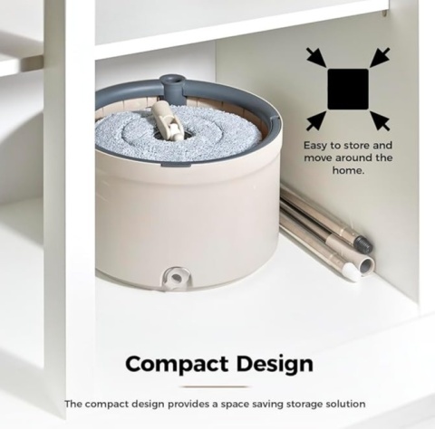 Mop Obrotowy TOWER Duo Compact Latte – Separacja Czystej i Brudnej Wody