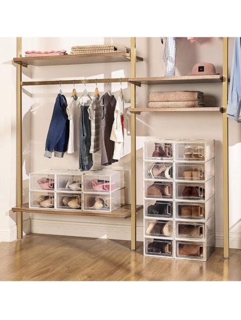 ORGANIZER na buty Zestaw 18 szt. transparentnych plastikowych pojemników Songmics