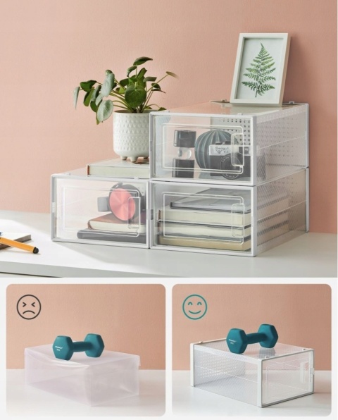 ORGANIZER na buty Zestaw 18 szt. transparentnych plastikowych pojemników Songmics