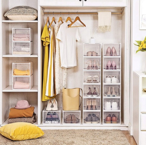 ORGANIZER na buty Zestaw 18 szt. transparentnych plastikowych pojemników Songmics