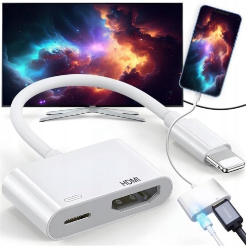 PRZEJŚCIÓWKA ADAPTER ZŁĄCZE LIGHTNING HDMI DO iPad iPhone FULL HD 1080 60Hz