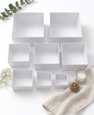 Poijemniki, Zestaw białych pojemników / organizerów – 8 sztuk