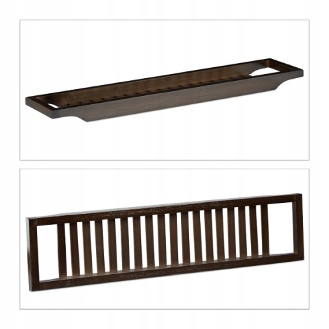 Półka nakładka na wannę łazienkowa 65 cm ciemny brąz