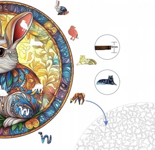 PUZZLE drewniane KRÓLIK z MARCHEWKĄ A2 42 cm × 59,4 cm cm Premium