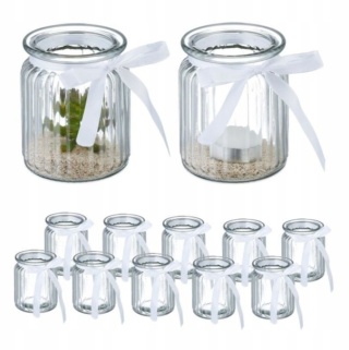 RELAXDAYS LATARENKA SZKLANA 12SZT ŚWIECZNIKI NA TEALIGHTY DEKORACJA DOM