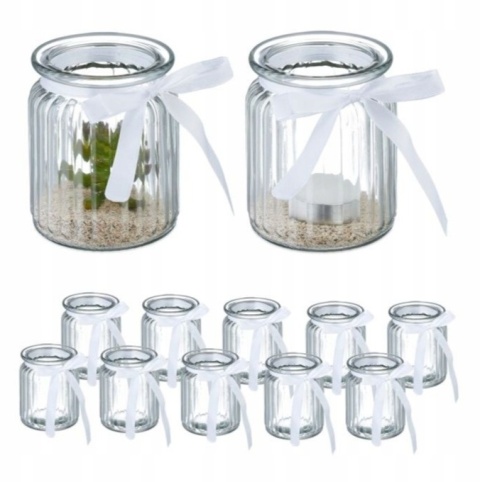 RELAXDAYS LATARENKA SZKLANA 12SZT ŚWIECZNIKI NA TEALIGHTY DEKORACJA DOM